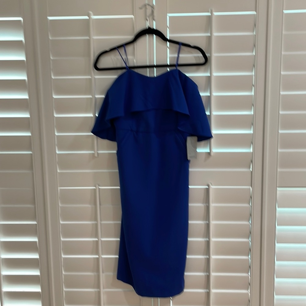 chelsea 28 blue strapless dress with pockets size 8